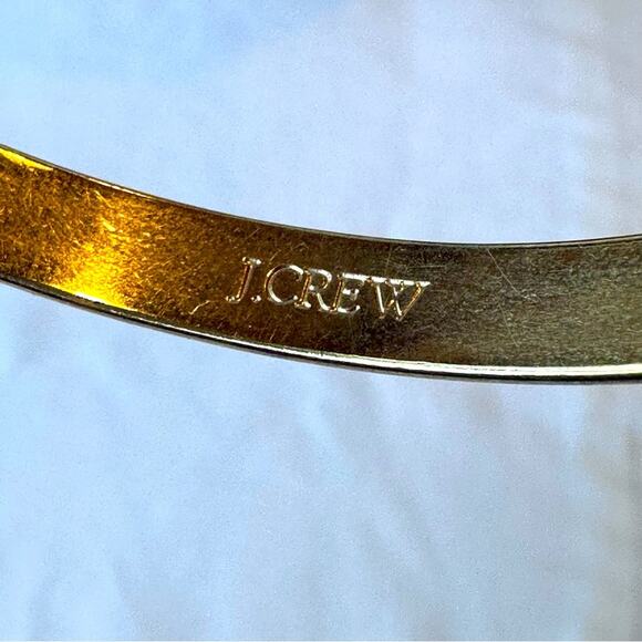 J. Crew - Gold Multi Colorful Floral Bangle Bracelet - Picture 6 of 6